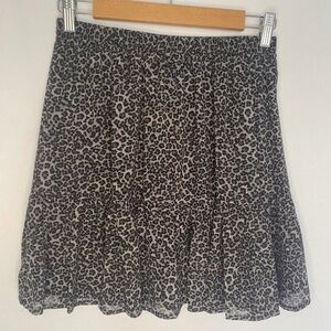 NWT Michael Michael Kors Savannah Cheetah Print Gray Mini Skirt; Size XS NEW